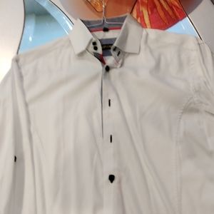 White long sleeve button down dress shirt bespoke